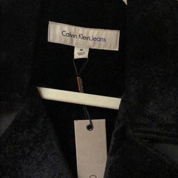 Calvin Klein Jeans velvet leather Moto jacket - Picture 4 of 8